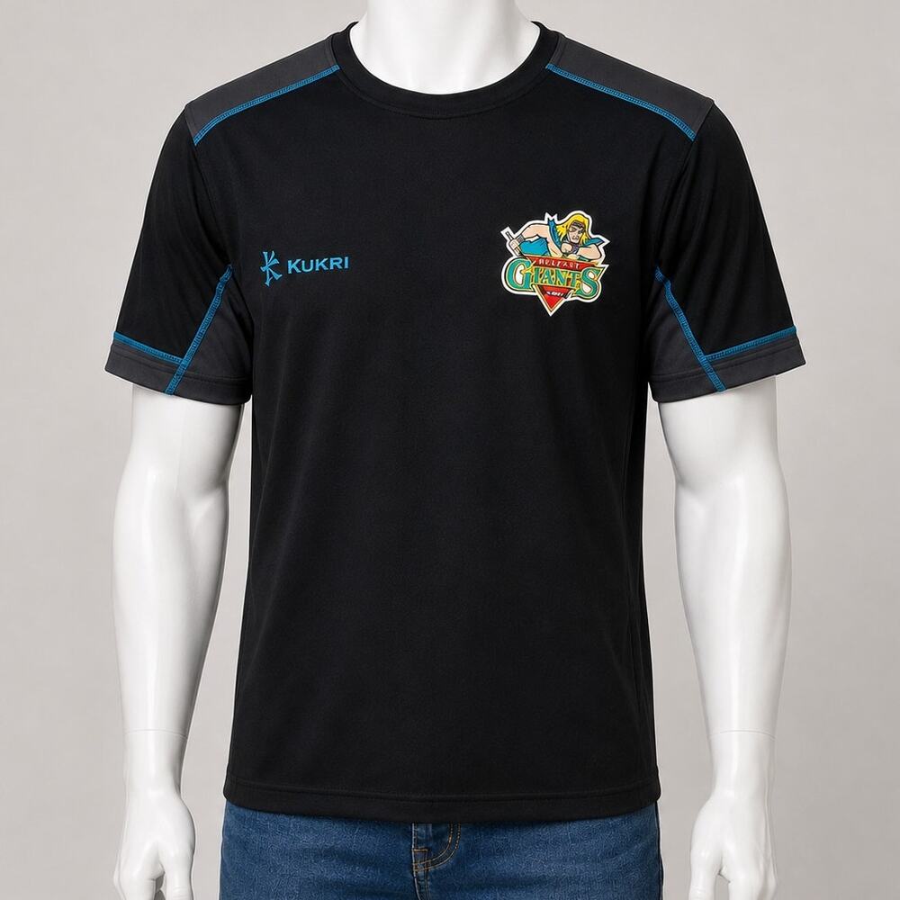 Kukri Belfast Giants Mens Sz XL Performance Shirt Ice Hockey Team Jersey Black